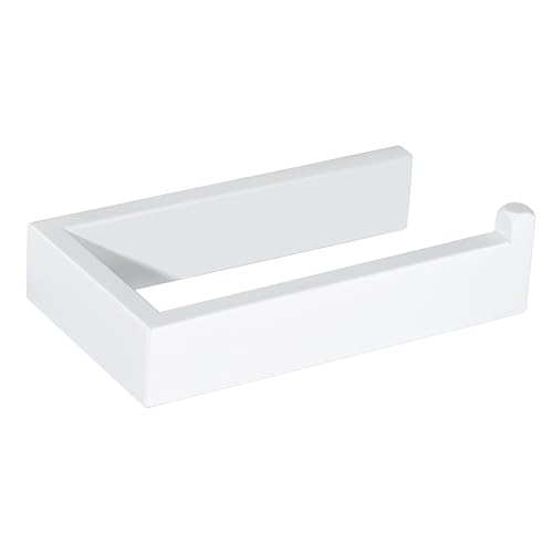 SAYAYO White Toilet Paper Holder Wall Mount, Toilet Tissue Holder for Bathroom, Modern Tp Holder Square, SUS304 Stainless Steel 6 Inch - color: White