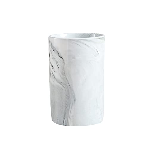 Marble ceramic mug, creative toothbrush holder, simple drinking cup. (Grey) - color: Gray
