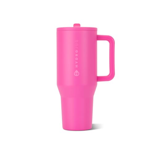 HydroJug Traveler 40oz, Insulated Tumbler with Handle & Straw, Razzle - color: Razzle, size: 40 Ounces