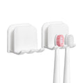 2-Piece Set of White self-Adhesive Wall-Mounted Waterproof Toothbrush Holders, Electric Toothbrush Holder for Bathrooms，Suitable for Bathroom Showers.