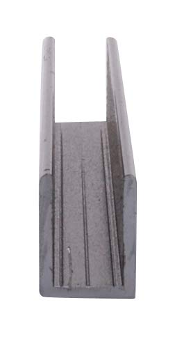 Brixwell SDCD38BL-CCP4 Black 3/8" Fixed Panel Shower Door Deep U-Channel 4 inch Sample - color: Black, size: 4 Inch - Sample