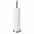 Songtec Toilet Paper Holder Stand with Reserve, Floor Standing Tisse Roll Holder for 4 Rolls, Compact Design Bathroom Toilet Paper Storage - Brushed Nickel - color: Brushed Nickle