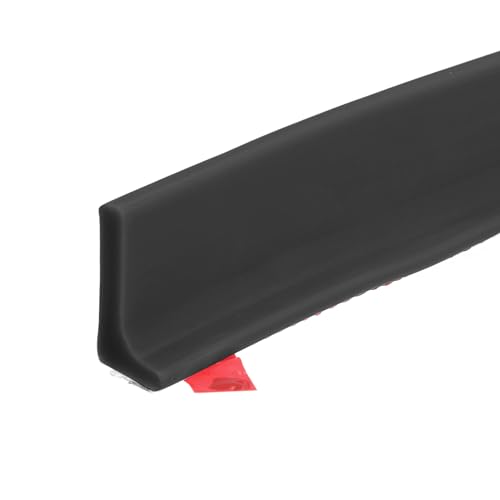 uxcell 98 Inch Collapsible Shower Barrier Stopper Water Splash Guard Blocker 98"Lx0.6"Wx1.2"H for Bathroom Kitchen Wet and Dry Separation, Black - color: Black, size: 98"Lx0.6"Wx1.2"H