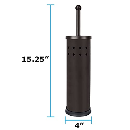 Blue Donuts Toilet Brush and Holder - Cleaning Bowl Cleaner, Stainless Steel, Oil Rubbed Bronze - color: Bronze