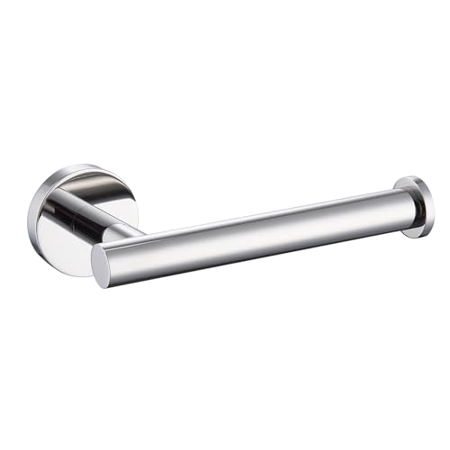 TASTOS Polished Chrome Toilet Paper Holder SUS304 Stainless Steel, Modern Round Tissue Roll Holders Wall Mount, Toilet Paper Roll Dispenser Bathroom 5 inch TP Holder for Kitchen Washroom - color: Polished Chrome