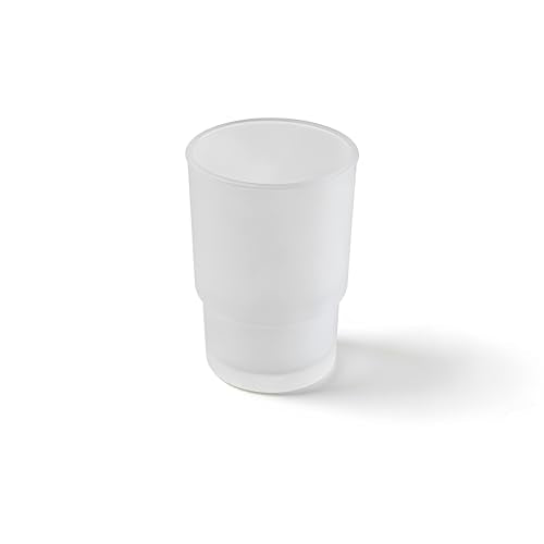 Frosted Glass Tumbler Cup, Bathroom Rinsing Cup & Drinking Glass, Fits for Toothbrush and Toothpaste Holder - color: Mattes Finish