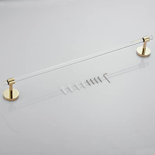 Acrylic Gold Towel Bar Towel Rack for Bathroom Wall Mounted Towel Holder Modern 22.2inch 56.5cm SHUNLI - size: 1-Piece (60cm Towel Bar)