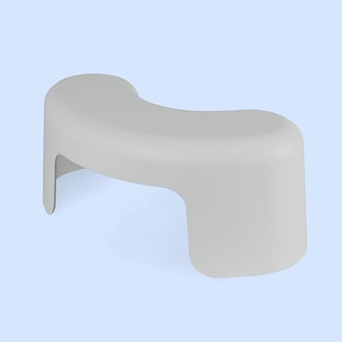 TUSHY Arc Toilet Stool: Supports a Natural Squatting Posture to Unkink Your Colon for Easier Bowel Movements (Sleek, Space-Saving Design with Smooth, Curved Shape for Foot Comfort), Pebble - color: Pebble