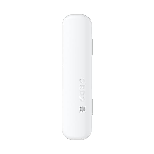 ORDO Sonic+ Toothbrush Travel Case, portable USB Charging, White | Sonic toothbrush holder, durable design, secure magnetic closure, travel friendly, toothbrush not included - color: White/Silver