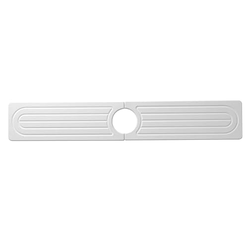 Diatomite Faucet Mat for Kitchen Sink, Quick-Dry Stone-Like Sink Mat, Flat Lay Absorbent Countertop Drying Mat for Faucet Area, Hard Diatomite Mat, White, 23.6 x 4 in - color: White2