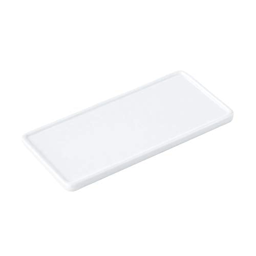 Bathroom Sink Organizer - Ceramic Kitchen Tray, Small Rectangle Candle & Jewelry Tray - White - color: White, size: 7.9" x 3.5" x 1.2"