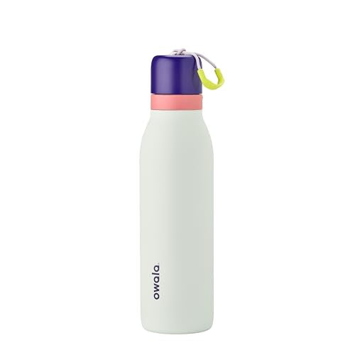 Owala FreeSip Twist Insulated Stainless Steel Water Bottle with Straw for Sports and Travel, BPA-Free, 18-oz, Purple/Mint (Minty Horizon) - color: Minty Horizon, size: 18 Ounces