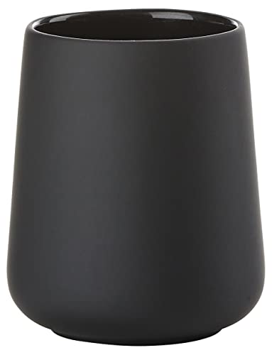 ZONE DENMARK Nova One Toothbrush Cup Revitalize Your Daily Routine – Scandinavian Elegance and Practicality Unite - Sleek & Durable Modern Bathroom Accessory Elegance of Touch (Black) - color: Black