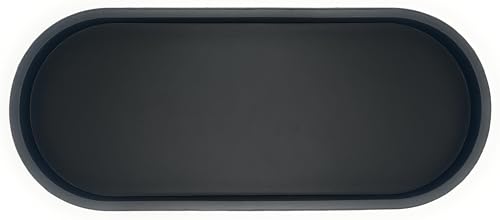 Premium 12” x 5” Silicone Vanity Tray | Sink and Surface Organizer with Sturdy Non-Slip Base | Heat Safe, Dishwasher Safe (Black) - color: Black