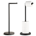 Marmolux Acc - Free Standing Toilet Paper Holder Stand 1pc - Bathroom Storage for 4 Rolls of Toilet Tissue Modern Stainless Steel Matte Black - Toilet Roll Stand - color: Matte Black