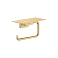hansgrohe AddStoris 6-inch Toilet Paper Holder with Shelf in Brushed Gold Optic, 41772250 - color: Brushed Gold Optic