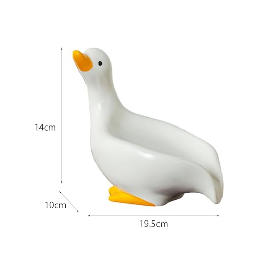 Ceramic Soap Dish Soap Holder Vivid Duck Shape Case Box Bathroom Soap Dishes Drain Tray for Kitchen Shower Bathtub Bathroom, White - color: White