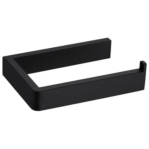 APLusee Matte Black Toilet Paper Holder, 304 Stainless Steel Tissue Hanger, Wall Mounted - color: Matte Black