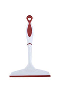 Superio 6” Window Squeegee with Grip Handle and Hanging Hook. (Red) - color: Red
