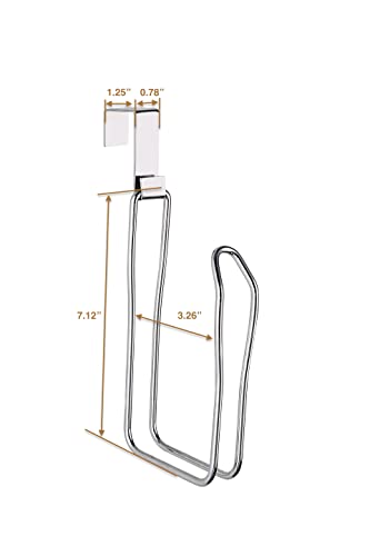 SunnyPoint Over The Tank Toilet Tissue Paper Roll Holder Dispenser and Reserve for Bathroom Storage and Organization - Metal, Hanging, Holds 1 Roll (Chrome) - color: Chrome
