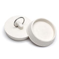 Bonsicoky Rubber Drain Stopper, 2 Pcs, 2 to 2-1/8 Inch, White | Bathtub Drain Plug, Hanging Ring, Kitchen and Bathroom - size: 2 Inch to 2-1/8 Inch