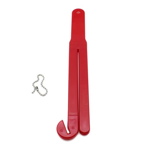 Food Bag Pouch Cutter Opener with Stainless Steel Blade and Squeezer for Kitchens - Includes EZ Hang Chain (Red) - color: Red
