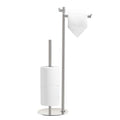 BGL Toilet Paper Holder Stand, SUS304 Stainless Steel Brushed Nickel, Weighted Base, Holds 5 Jumbo Rolls, Space-Saving Modern Bathroom Storage with Built-in Hook - color: Stainless Steel