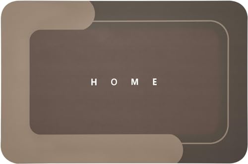 Housego Absorbent Bath Mat Magic Rug, Quick Drying Magic Bath Mat Non-Slip Floor Rug Rubber Backed for Bathroom Kitchen Shower Sink, Water Absorbent (1PC, 16.93''x26.77’’, Brown) - color: Brown, size: 1'5" x 2'3" (Rectangular)