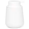 BosilunLife White Soap Dispenser - Ceramic Hand Dish Soap Dispenser for Bathroom 12ounce Refillable Liquid Hand Wash Dispenser for Essential Oil, Lotion Soap (Rubber Paint) - color: Rubber White