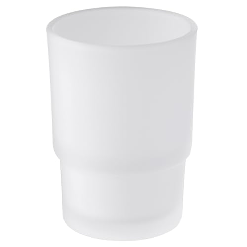 Bathroom Rinsing Cup, Angle Simple Frosted Glass Tumbler Cup, Toothbrush and Toothpaste Holder Drinking Glasses Glassware