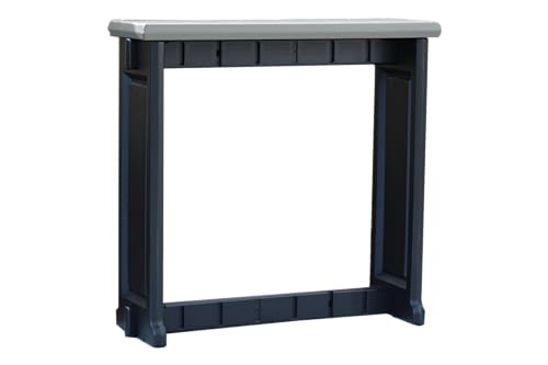 Single Bar Deep Grey Top & Black Base Ideal for Patio Hot Tub Area Backyard Durable WeatherResistant Design Easy Nohardware Assembly Proudly Made in USA - color: Black/Deep Grey, size: Single Bar without Barstools