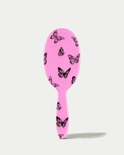 FRAMAR Y2K Print Hair Brush Detangler – Wet Hair Brushes For Women, Womens Hair Brush, Black and White Checkered Hair Accessories, Hairbrush For Women, Cepillos Para Cabello – Detangle Brush - color: Pink - Y2K