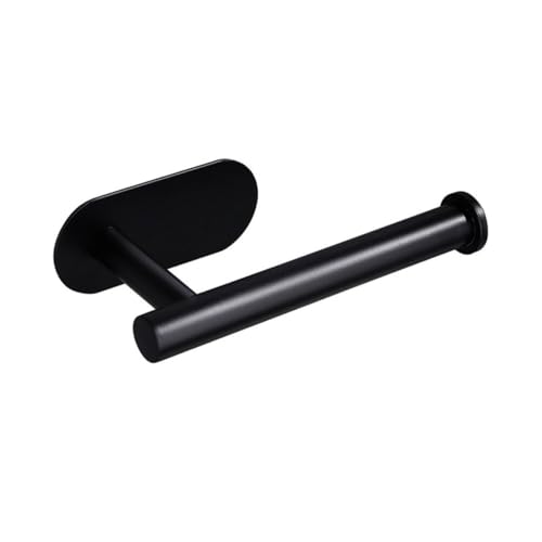 YUET Toilet Roll Holder Self Adhesive Black Paper Holders Tissue Stand Hanger Bathroom SUS-304 Stainless Steel,No Drilling Required, Strong Adhesiveness and Waterproof - color: Black