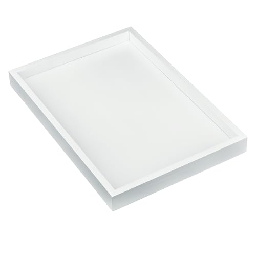 Natural Bamboo Serving Tray Platter 13 x 9 Rectangular, White - color: White, size: 13" x 9" x 1.2"