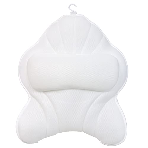 Poemland Extra Thick Large Bath Pillow with Neck,Back,Head Support for Bathtub, Spa, Soaking White(21''x17'') - size: White(21''x17'')