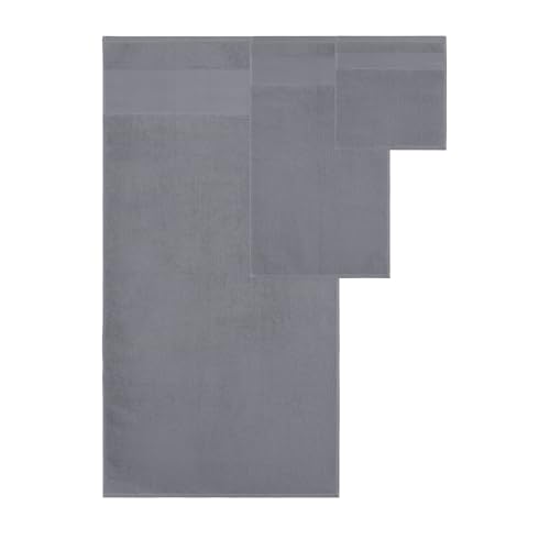 Modern Threads Air Cloud 18-Piece Towel Set - 100% Zero-Twist Cotton, 500 GSM, Quick Dry & Plush, Charcoal - color: Charcoal, size: 18 Pcs Towel Set