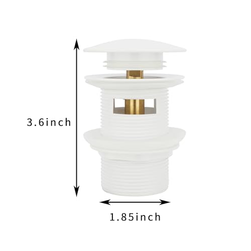 Pop-up Freestanding Bathtub Drain Stopper, Suitable and Compatible with Freestanding Bathtub Drain Rough-in Kit (White) - color: White