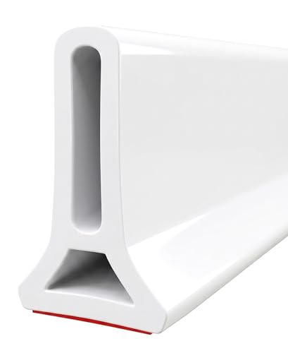 118Inch Collapsible Shower Threshold Water Dam 2" High Shower Barrier Water Stopper 2" Tall Shower Water Guard To Keep Water In Shower Dry And Wet Separation Bathroom Wheelchair Accessible - color: White, style: 118inch