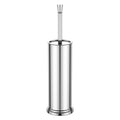 Toilet Brush and Holder Set：304 Stainless Steel Heavy Duty Toilet Bowl Brush，Removable Inner Bowl and Splash Protection，Bathroom Toilet Brush-Dense Bristles for Through Cleaning - color: Chrome