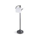 SunnyPoint Deluxe Free Standing Heavy Weighted Toilet Tissue Paper Roll Holder Stand (Black Nickel) - color: Black Nickel