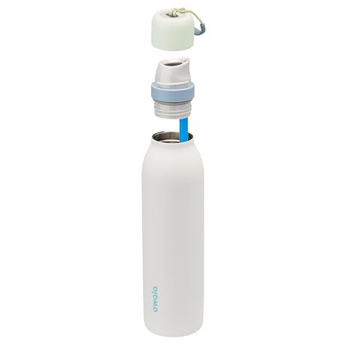 Owala FreeSip Twist Insulated Stainless Steel Water Bottle with Straw for Sports and Travel, BPA-Free, 24-oz, Green/White (Iced Breeze) - color: Iced Breeze, size: 24 Ounces