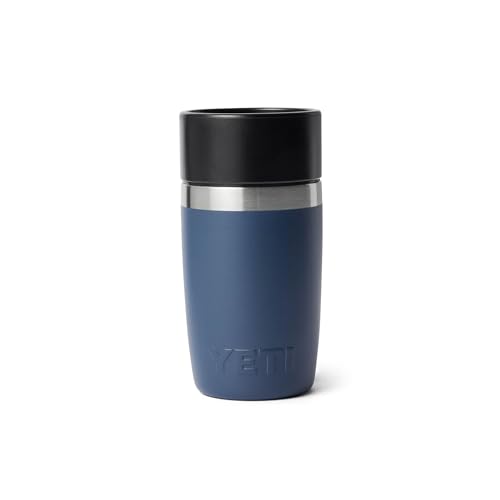 YETI Rambler 8 oz Travel Bottle, Stainless Steel, Vacuum Insulated with Leakproof Commuter Cap, Navy - color: Navy, size: 8 Ounces
