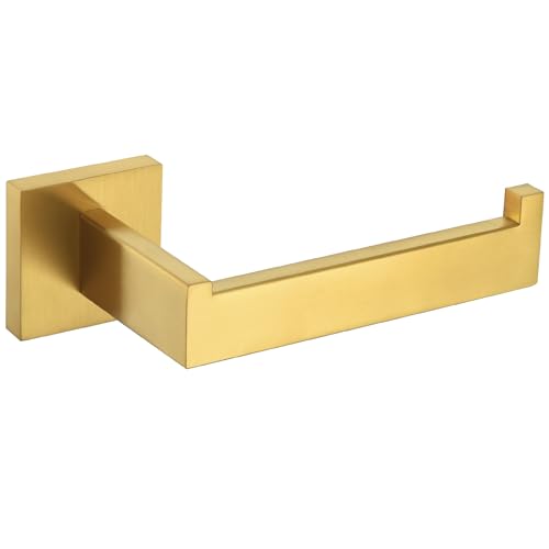 Toilet Paper Holder, Angle Simple SUS304 Stainless Steel Bathroom Tissue Holder, Open Arm Toilet Paper Roll Hanger Wall Mount, Brushed Dark Gold - color: Brushed Dark Gold