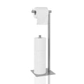 Toilet Paper Holder Stand Silver Toilet Paper Roll Holder for Bathroom, Freestanding Metal TP Holder with Reserve Toilet Tissue Storage Shelf, Holds Up to 4 Rolls of Paper - color: Silver