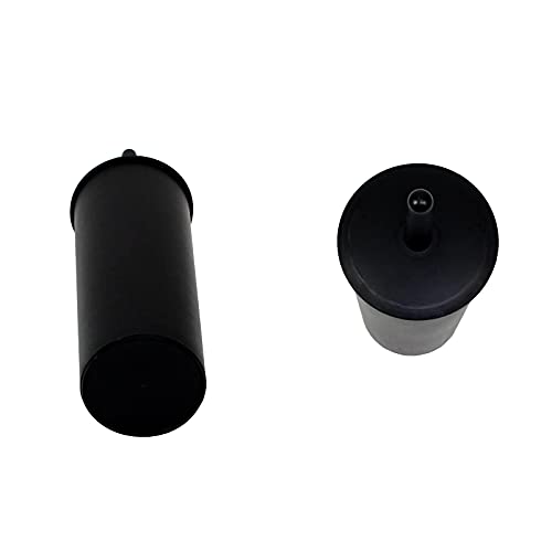 Casaphoria Compact Freestanding Plastic Toilet Bowl Brush and Holder for Bathroom Storage and Organization - Space Saving, Sturdy, Deep Cleaning, Covered Brush - Black - style: Short_handle