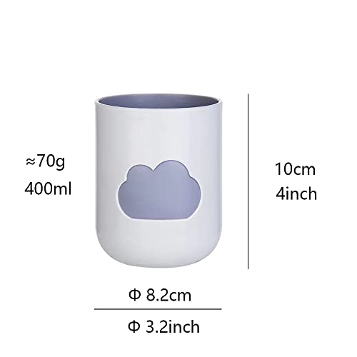 Simple Cloud Mouthwash Cup - Creative Cute Couple Mouthwash Cup (Light Pink & Off White) - color: Light Pink & Off White