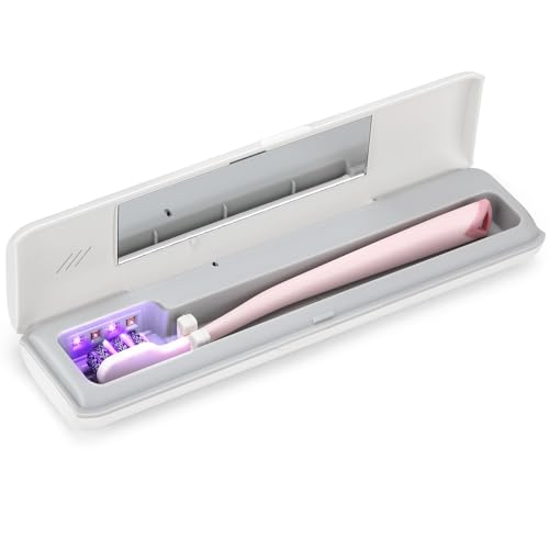YourMate UVC Toothbrush Case Travel Toothbrush Covers Case for Houshold and Traveling Power by AA Battery or USB-C Cord White - color: White