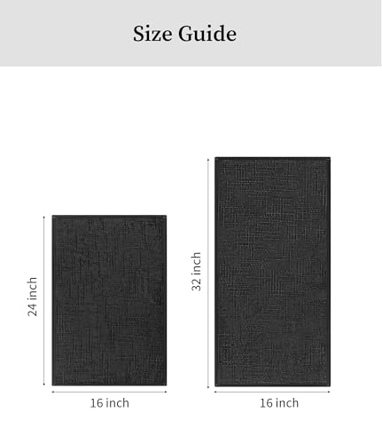 YIHOUSE Bathroom Rugs Sets 2 Piece Dark, 16x24+16x32in | Non Slip, Quick Dry, Absorbent, Washable, Fit Under Door - color: Dark, size: 2 pieces