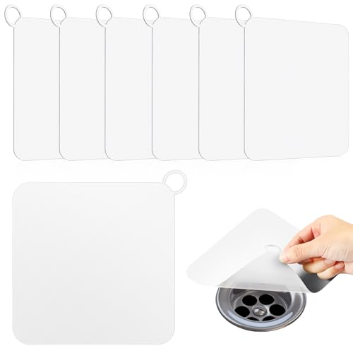 Yinkin 6 Pcs Drain Covers to Keep Bugs Out Silicone Shower Floor Tub Stoppers Bathtub Drain Stoppers Sewer Anti-Odor Mats Deodorizing Plugs for Bathroom(6 x 6 Inch,Square,White) - color: White, size: 6 x 6 Inch, style: Square