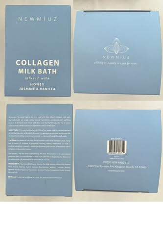 Creamy Coconut Collagen Milk Bath Soak Powder Moisturize & Soften Skin – Vanilla Jasmine Luxury Spa Bubble Bath Salt Mother's Birthday Christmas Relaxation Gifts for Women Perfect Stocking Stuffers